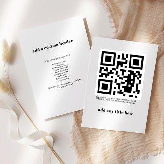 Custom QR Code Modern Trendy Note Card
