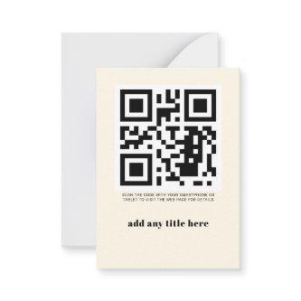 Custom QR Code Modern Trendy Note Card