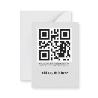 Custom QR Code Modern Trendy Note Card