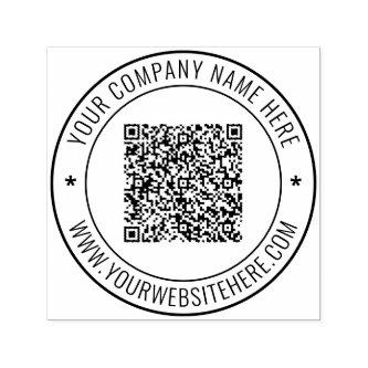 Custom QR Code Name Website Business Round Stamp