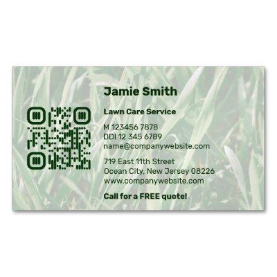 Custom QR Code Photo Green Lawn Care  Magnet