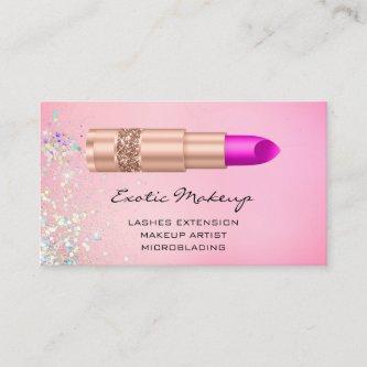 Custom Qr Code Pink Glitter Makeup Lipstick Logo
