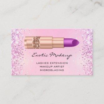 Custom Qr Code Pink Glitter Purple Lipstick Logo