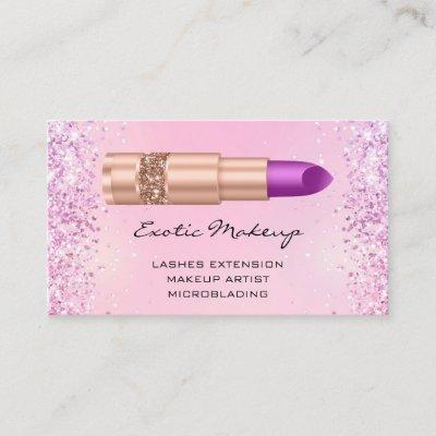 Custom Qr Code Pink Glitter Purple Lipstick Logo