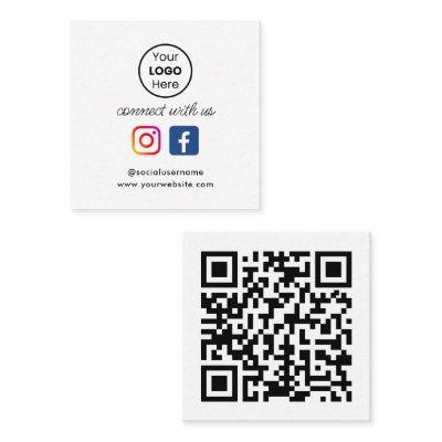Custom QR Code Retro Social Media Connect with Us Square