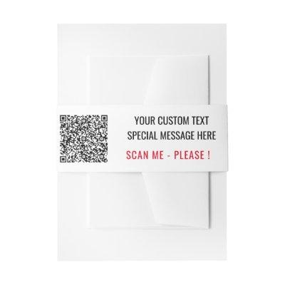 Custom QR Code Scan Info Text Colors Belly Band