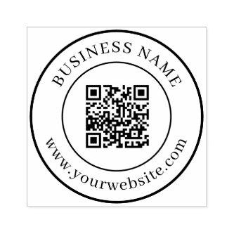 Custom QR Code Text Template Classic Round Rubber Stamp