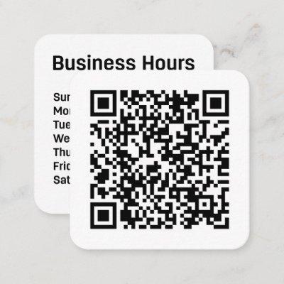 Custom QR Code with Business Hours Square