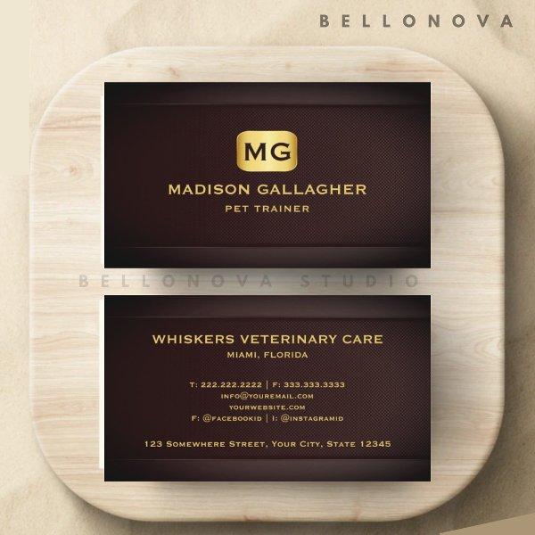 Custom Red Maroon Gold Pet Services Professional