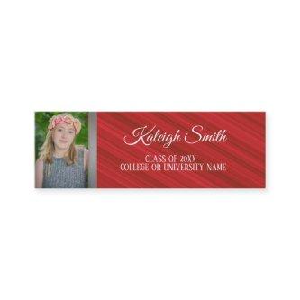 Custom Red Photo Graduation Insert Name Card