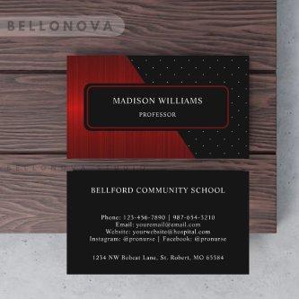 Custom Red Stripes Black White Polka Dot Monogram