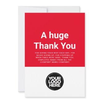 Custom Red Thank You Employee Appreciation Card