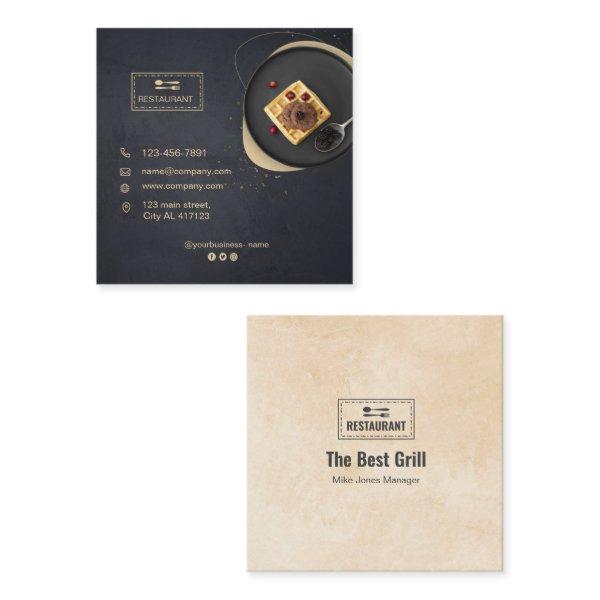 Custom restaurant card | Black modern photo