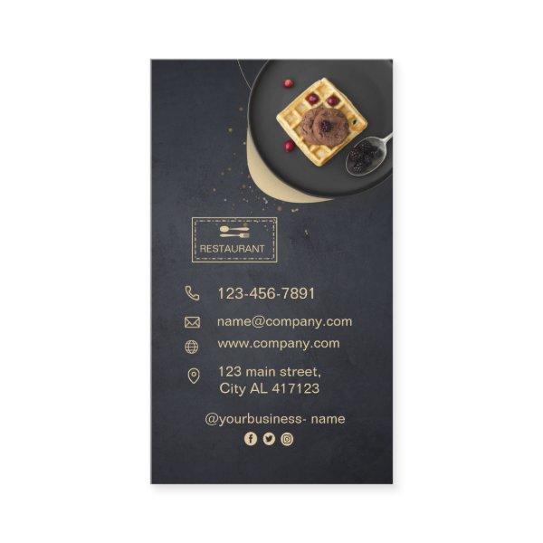 Custom restaurant card | Black modern photo