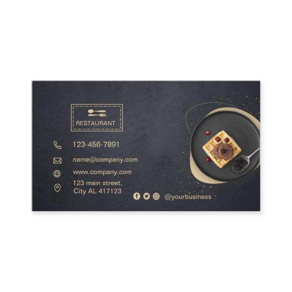 Custom restaurant card | Black modern photo