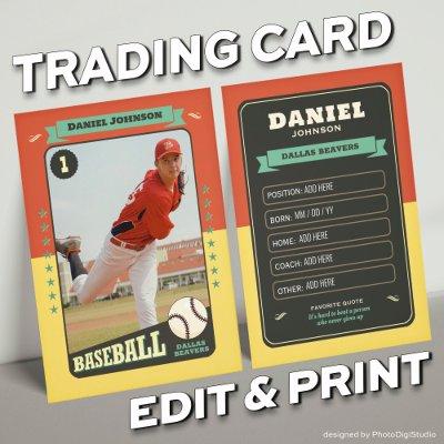 Custom Retro Baseball Trading Card Fun Player Card