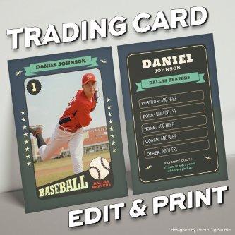 Custom Retro Baseball Trading Card Fun Player Card