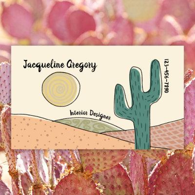 Custom Retro Desert Cactus Interior Designer