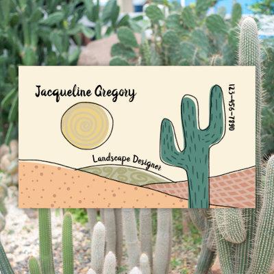 Custom Retro Desert Cactus Small Business Template