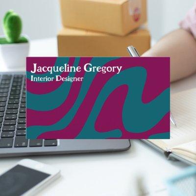 Custom Retro Zebra Stripes Wavy Lines Magenta Teal