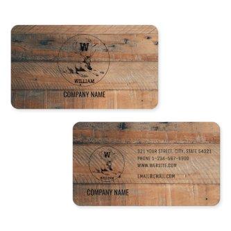 Custom Rustic Wood Texture & Deer Monogram