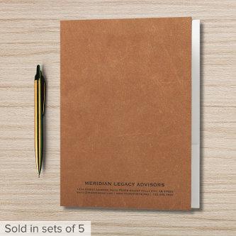 Custom Sable Leather Print Pocket Folder