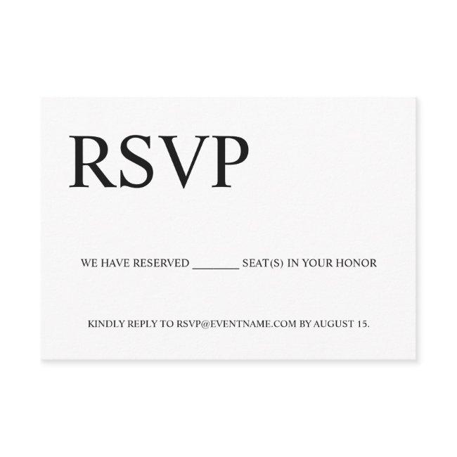 Custom Simple Business event Logo Reserved seats Enclosure Card