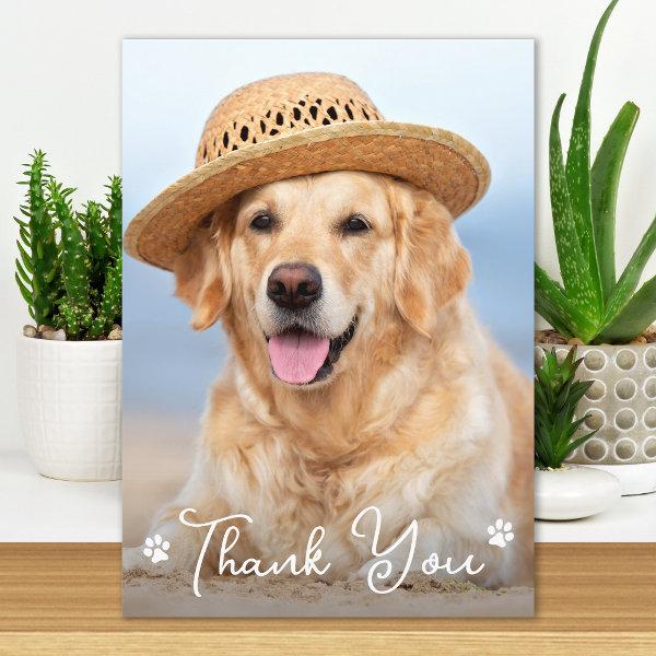 Custom Simple Dog Pet Photo Vet Tech Veterinarian  Thank You Card