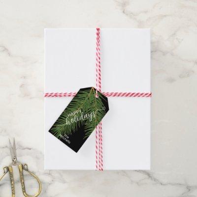 Custom Simple Elegant Minimalist Black And White Gift Tags