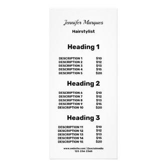 custom simple minimal salon hairstylist service  rack card