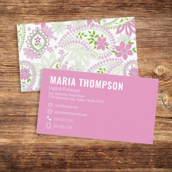 Custom Simple Stylish Pink Pretty Elegant Paisley