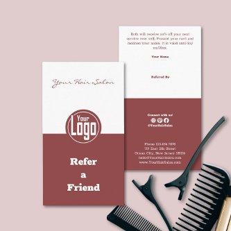 Custom Smoky Topaz White Hair Salon Refer a Friend Referral Card