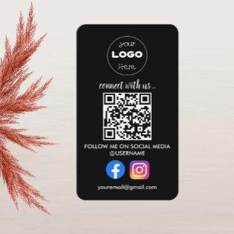 Custom Social Media QR Code Black Professional