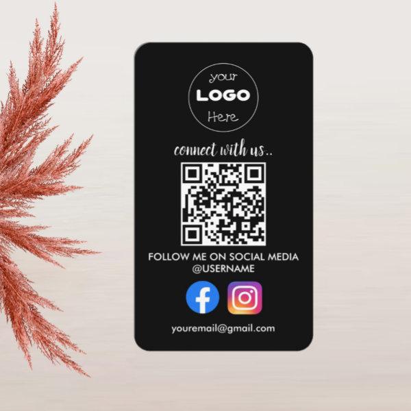 Custom Social Media QR Code Black Professional