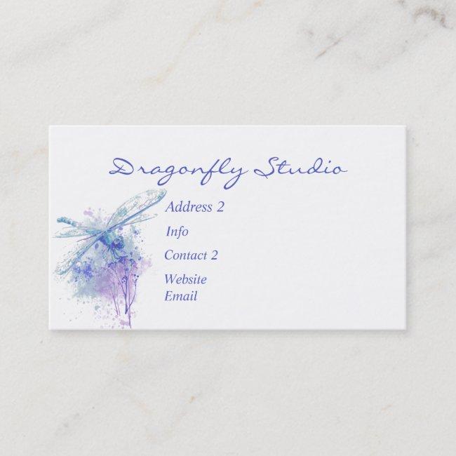 Custom Soft Watercolor Blue Dragonfly