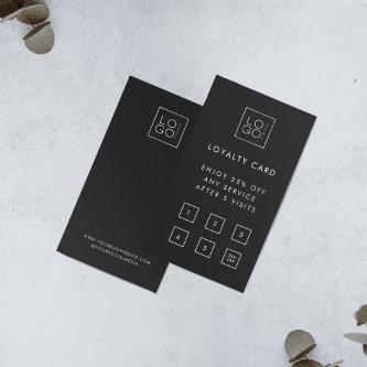 Custom Square Business Logo Black Customer Reward Loyalty Card