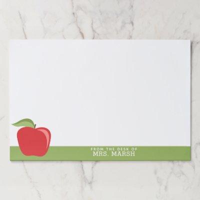 Custom Teacher Apple with Modern Apple Paper Pad
