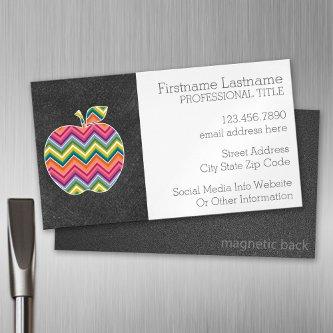 Custom Teacher Apple with Trendy Chevron Pattern  Magnet