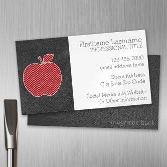 Custom Teacher Apple with Trendy Chevron Pattern  Magnet