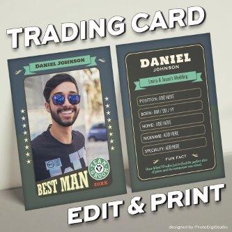 Custom Team Groom Cards Groomsmen Trading Cards