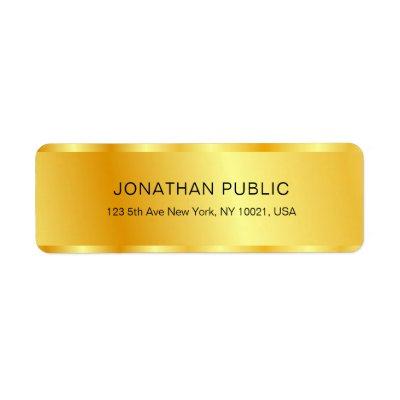 Custom Template Metallic Gold Look Elegant Glamour Label