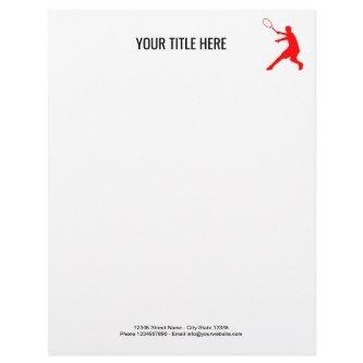 Custom tennis letterhead for player and coach