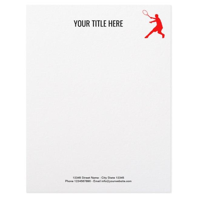 Custom tennis letterhead for player and coach