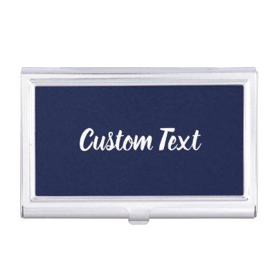Custom Text Dark Blue and White Script  Case