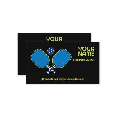 Custom text green & blue Pickleball