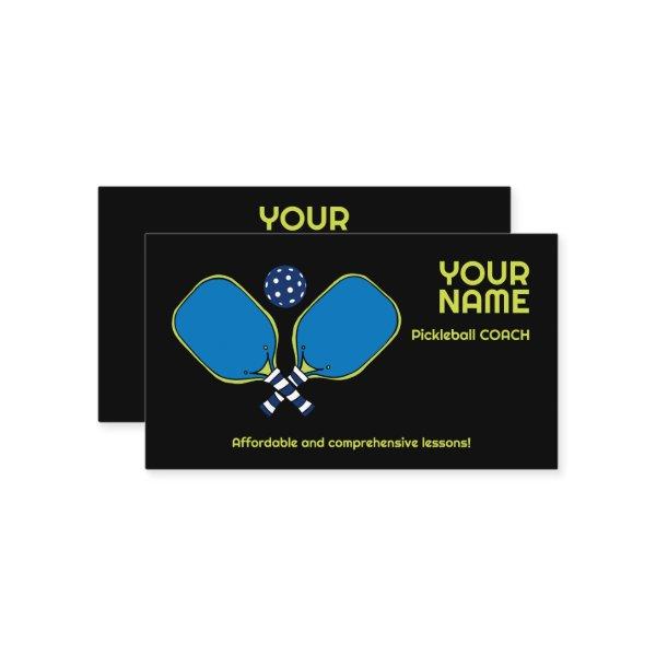 Custom text green & blue Pickleball