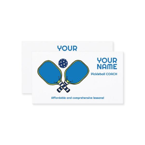 Custom text green & blue Pickleball