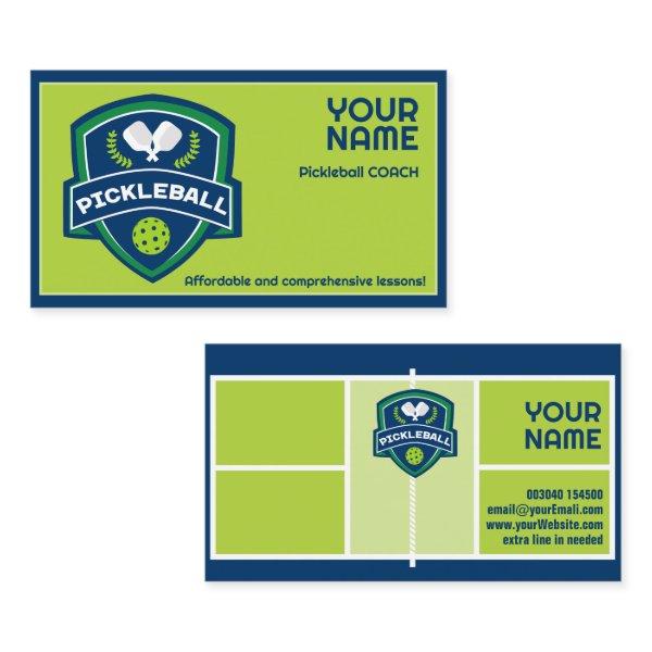 Custom text Pickleball green and blue