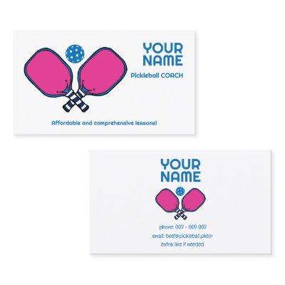 Custom text pink & blue Pickleball