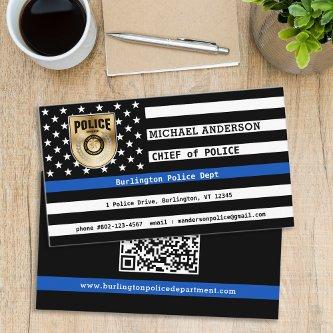 Custom Thin Blue Line Police Department Emblem